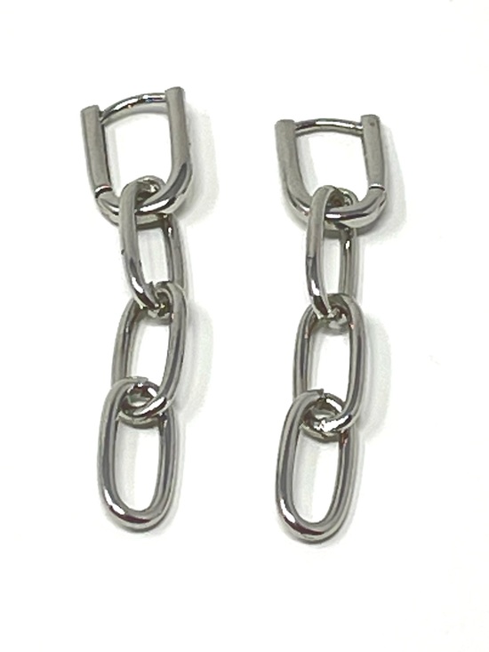 Free People Jewelry - New Free People Chain Link Silver Drop Earrings